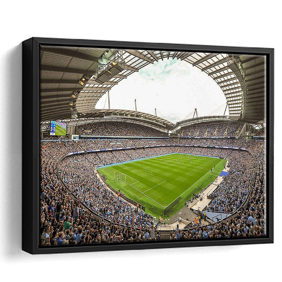 Etihad Wall Art Manchester City Stadium Framed Canvas Prints Premier League,Sport Stadium Art Prints, Fan Gift