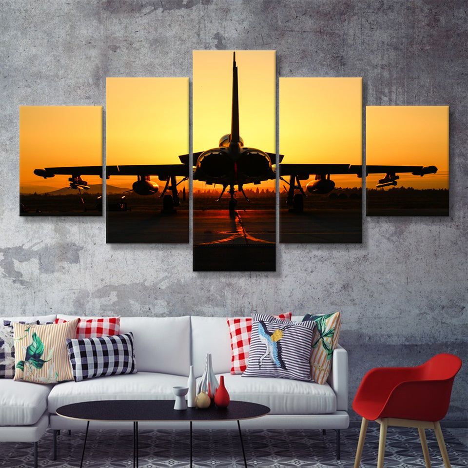 Eurofighter Typhoon Airbus A400M 5 Piece Canvas Prints Wall Art Decor - Painting Canvas, Multi Panels