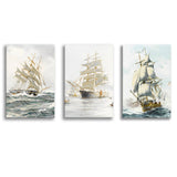 European Ship Canvas Set of 3 Piece Canvas Prints Wall Art Decor