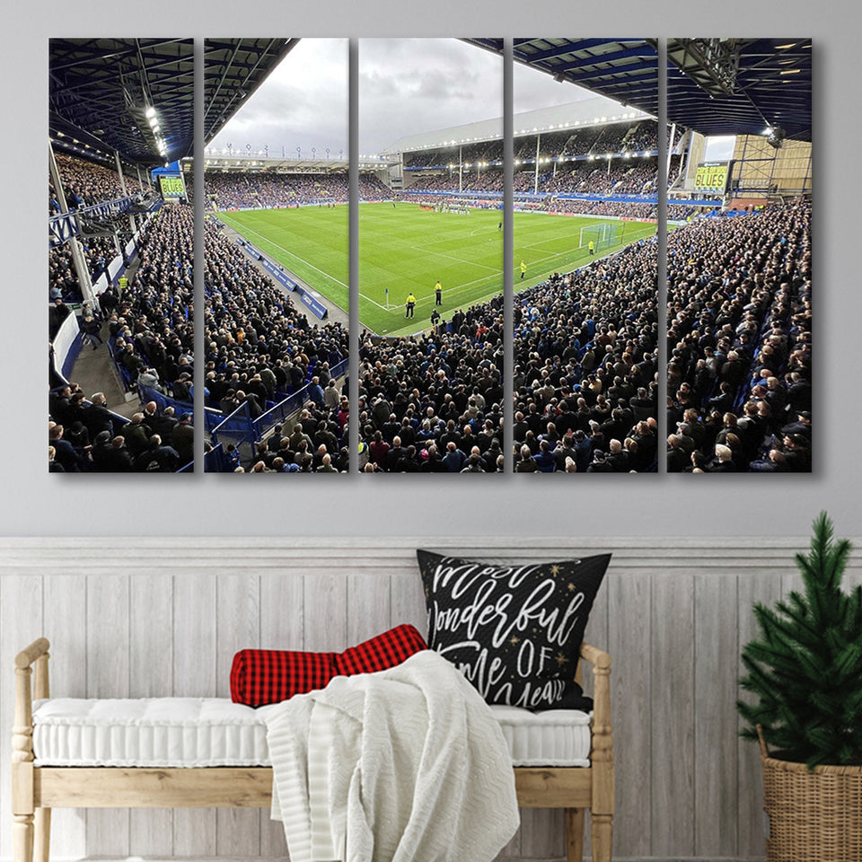 Everton Wall Art Goodison Park Stadium Canvas Prints Football Stadium,Multi Panels B,Sport Stadium Art Prints, Fan Gift