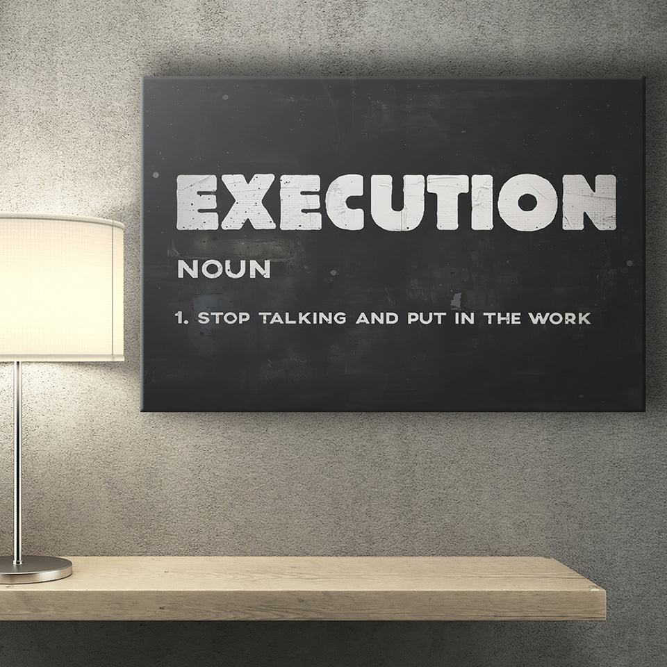 Execution Canvas Prints Wall Art - Painting Canvas,Office Business Motivation Art, Wall Decor