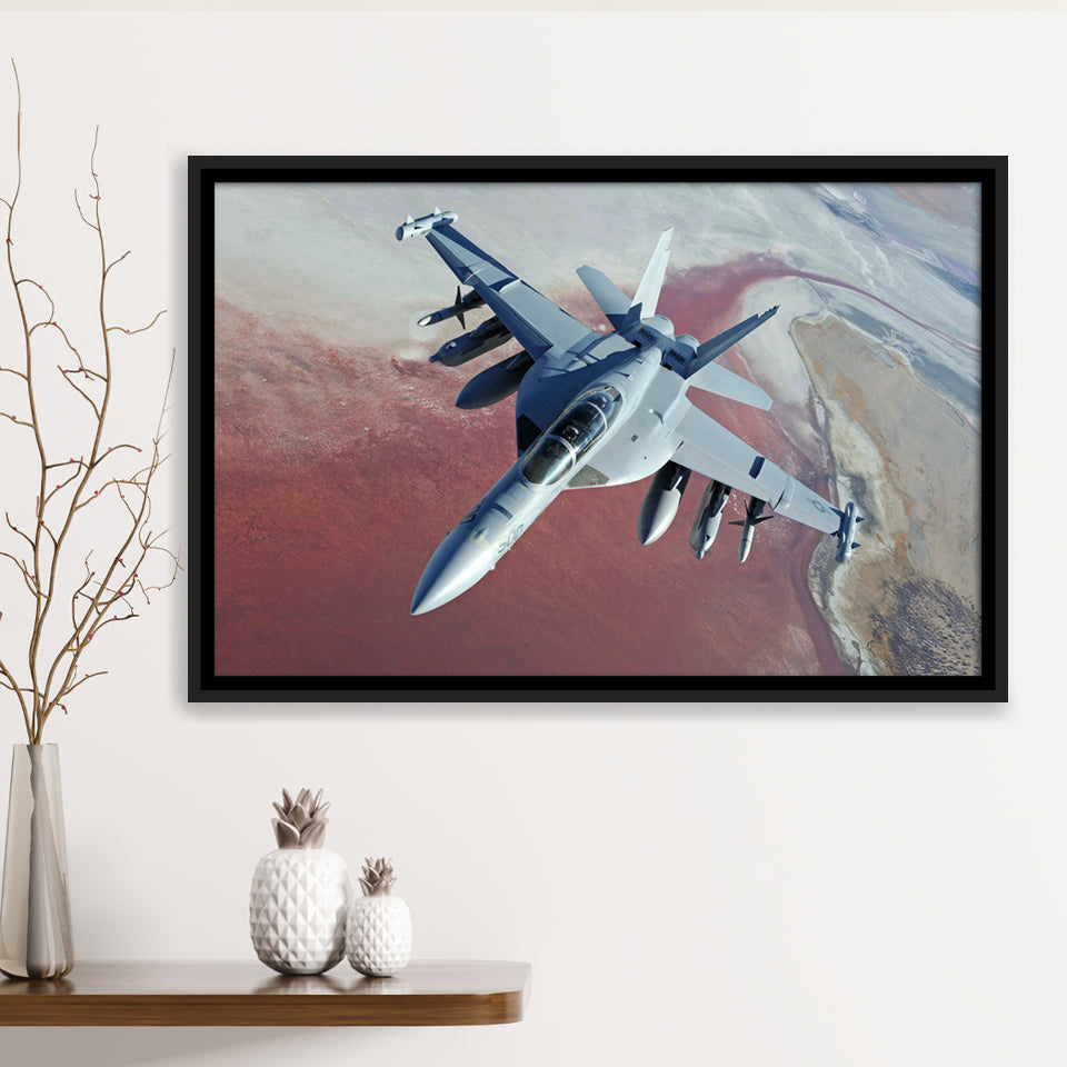 Expensive Military Plane Framed Canvas Prints Wall Art Decor - Painting Canvas, Black Framed Picture