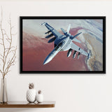 Expensive Military Plane Framed Canvas Prints Wall Art Decor - Painting Canvas, Black Framed Picture