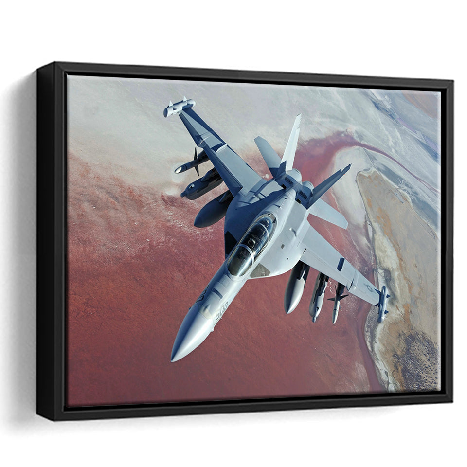 Expensive Military Plane Framed Canvas Prints Wall Art Decor - Painting Canvas, Black Framed Picture