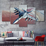 Expensive Military Plane 5 Piece Canvas Prints Wall Art Decor - Painting Canvas, Multi Panels