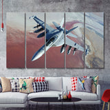 Expensive Military Plane 5 Piece B Canvas Prints Wall Art Decor - Painting Canvas, Multi Panels