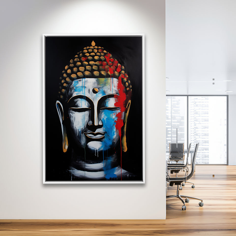 Expressionist Buddha Emotion Dynamic Luxury Art,Framed Canvas Prints,Floating Frame, Wall Art Home Decor