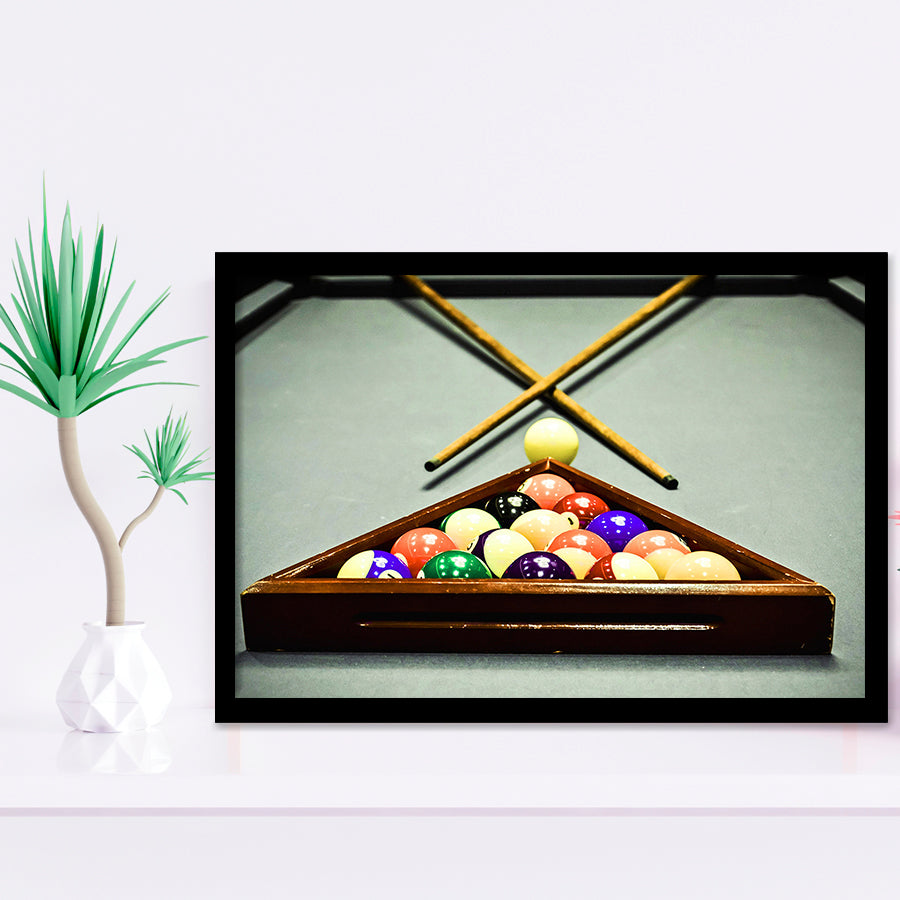 Extra Large Billiards, Billiards Framed Art Prints Wall Art Decor,Black Frame, Ready to hang