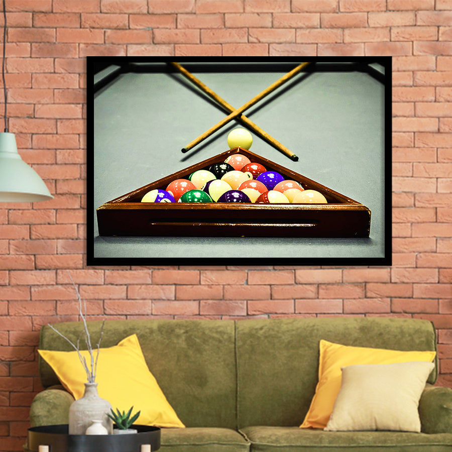 Extra Large Billiards, Billiards Framed Art Prints Wall Art Decor,Black Frame, Ready to hang