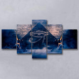 Eye Of Horus, Ancient Egypt Art, 5 Panel Canvas Prints Wall Art,Mixed Canvas, Large Canvas