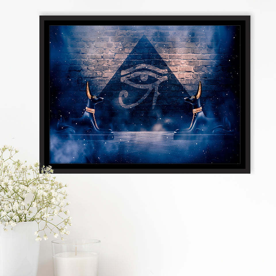Eye Of Horus, Ancient Egypt Art Framed Canvas Prints Wall Art, Floating Frame, Large Canvas Home Decor