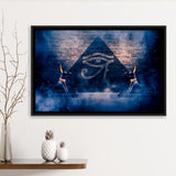 Eye Of Horus, Ancient Egypt Art Framed Canvas Prints Wall Art, Floating Frame, Large Canvas Home Decor
