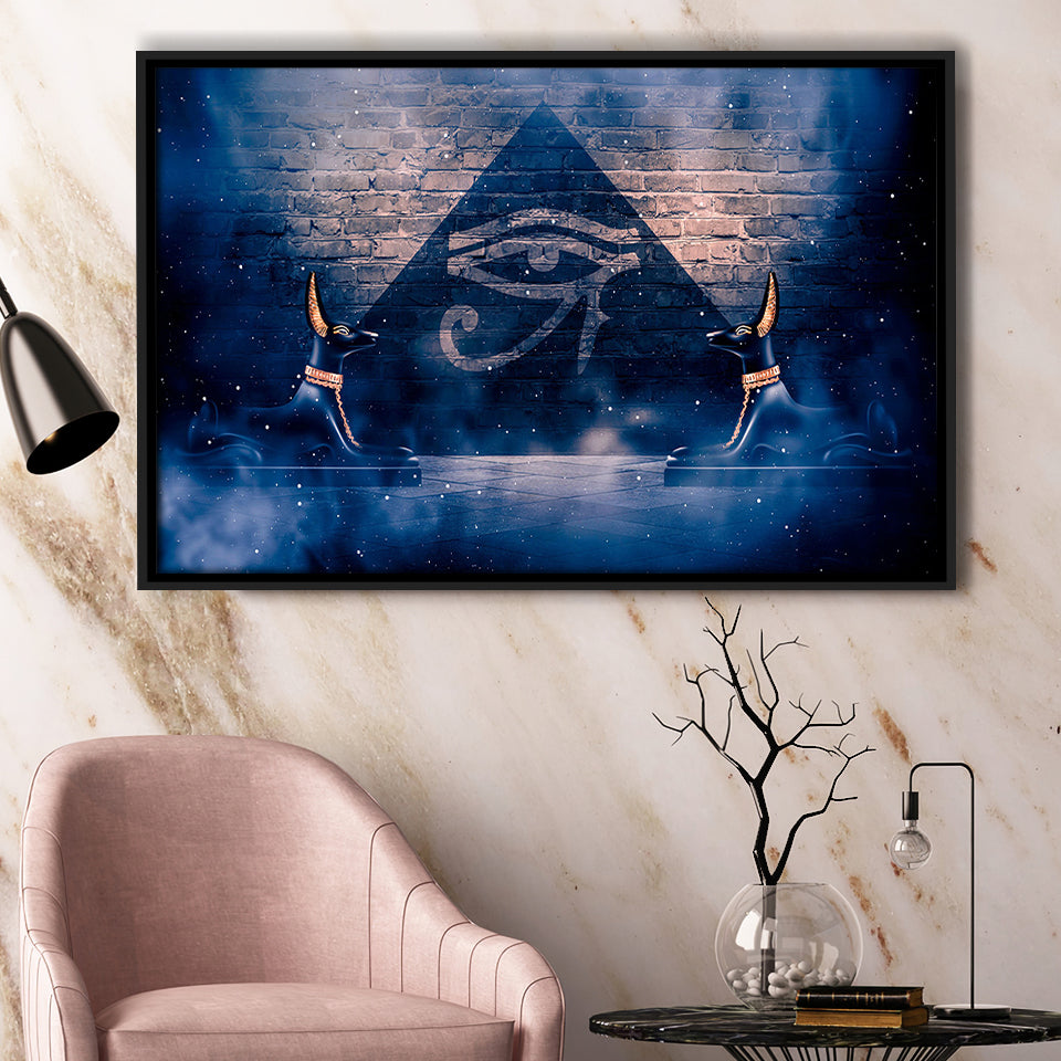 Eye Of Horus, Ancient Egypt Art Framed Canvas Prints Wall Art, Floating Frame, Large Canvas Home Decor
