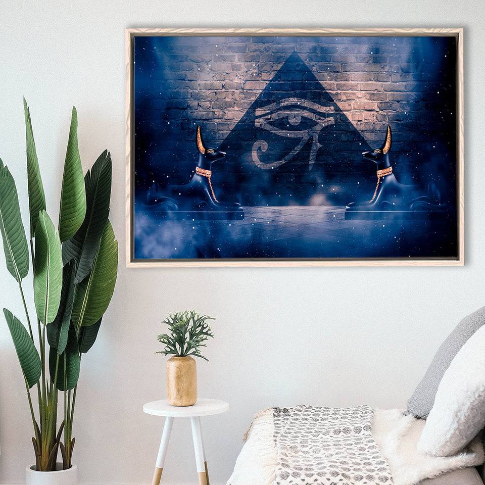 Eye Of Horus, Ancient Egypt Art Framed Canvas Prints Wall Art, Floating Frame, Large Canvas Home Decor