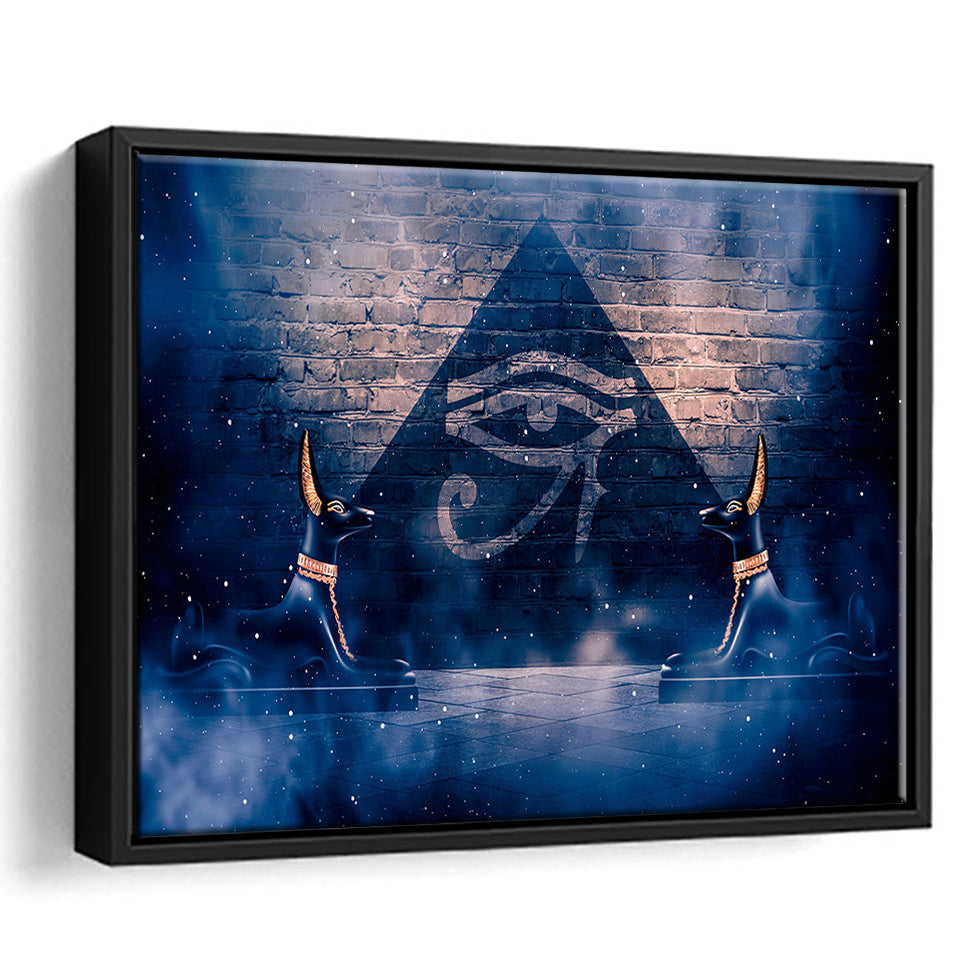 Eye Of Horus, Ancient Egypt Art Framed Canvas Prints Wall Art, Floating Frame, Large Canvas Home Decor