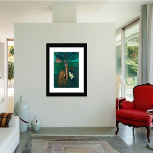 Eye To Eye By Edward Munch-Canvas Art,Art Print,Framed Art,Plexiglass cover