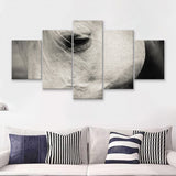 Eye White Horse 5 Piece Canvas Prints Wall Art Decor - Painting Canvas, Multi Panels