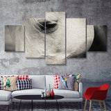 Eye White Horse 5 Piece Canvas Prints Wall Art Decor - Painting Canvas, Multi Panels
