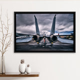 F 14 Tomcat Fighter Jet Wall Print United States Navy Framed Canvas Prints Wall Art Decor - Painting Canvas, Black Framed Picture