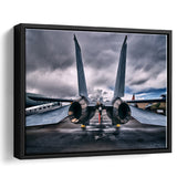 F 14 Tomcat Fighter Jet Wall Print United States Navy Framed Canvas Prints Wall Art Decor - Painting Canvas, Black Framed Picture