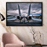 F 14 Tomcat Fighter Jet Wall Print United States Navy Framed Canvas Prints Wall Art Decor - Painting Canvas, Black Framed Picture