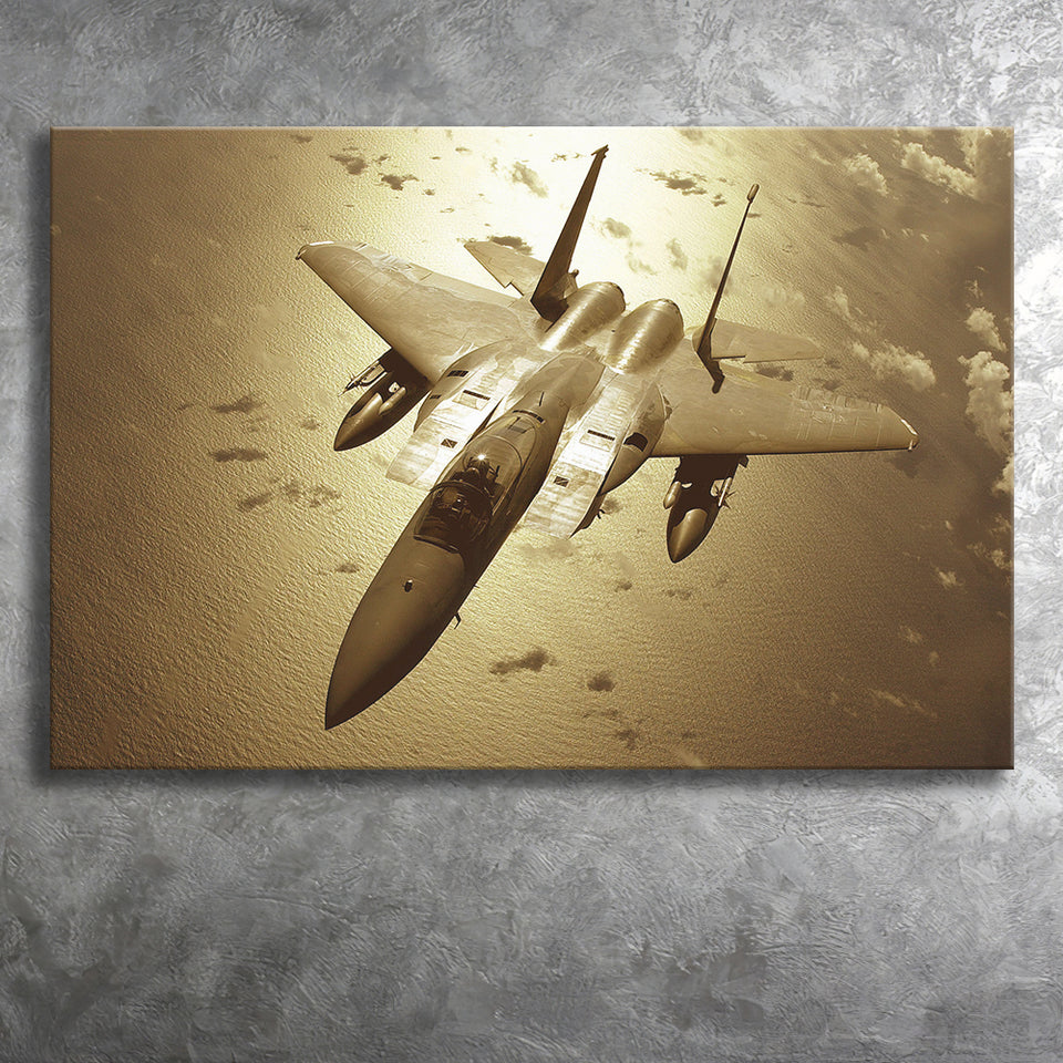 F 15 Eagle Plane Canvas Fighter Squadron Aircraft Canvas Prints Wall Art Decor - Painting Canvas, Art Prints, Ready to Hang