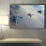 F 15S And An F 16 Image Aircraft Lovers Group Canvas Prints Wall Art Decor - Painting Canvas, Art Prints, Ready to Hang