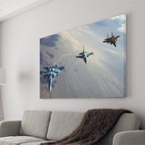 F 15S And An F 16 Image Aircraft Lovers Group Canvas Prints Wall Art Decor - Painting Canvas, Art Prints, Ready to Hang
