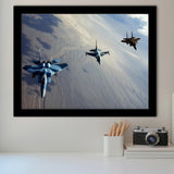 F 15S And An F 16 Image Aircraft Lovers Group Framed Art Prints Wall Decor - Painting Art, Framed Picture, Ready to Hang