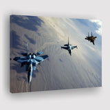 F 15S And An F 16 Image Aircraft Lovers Group Canvas Prints Wall Art Decor - Painting Canvas, Art Prints, Ready to Hang