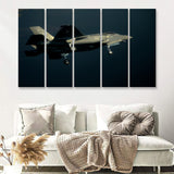 F 35A From The 33Rd Fighter Wing At Eglin Air Force Base 5 Piece B Canvas Prints Wall Art Decor - Painting Canvas, Multi Panels