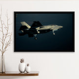 F 35A From The 33Rd Fighter Wing At Eglin Air Force Base Framed Canvas Prints Wall Art Decor - Painting Canvas, Black Framed Picture