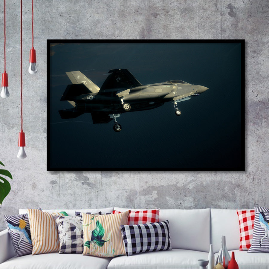 F 35A From The 33Rd Fighter Wing At Eglin Air Force Base Framed Art Prints Wall Decor - Painting Art, Framed Picture, Ready to Hang