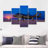 F 35 Id Lightning Military Aircraft Canvas 5 Piece Canvas Prints Wall Art Decor - Painting Canvas, Multi Panels