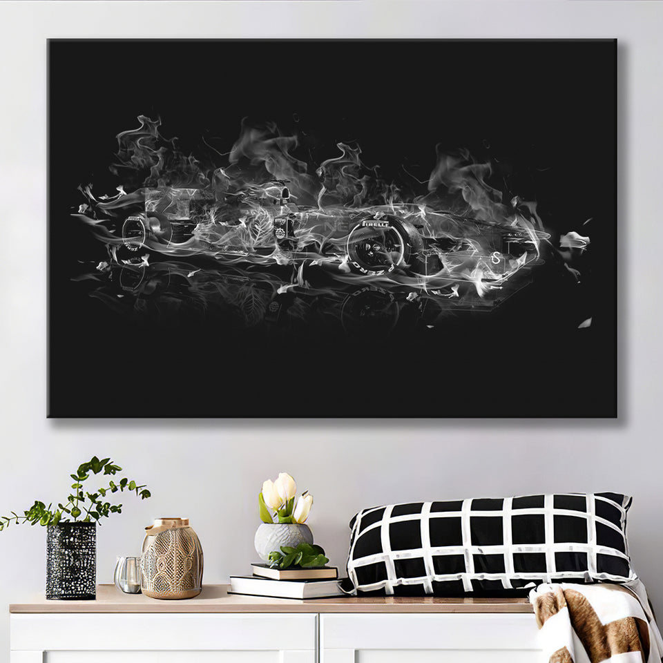 F1 Formula Black And White Abstract Canvas Prints Wall Art - Painting Canvas, Home Wall Decor, For Sale, Painting Prints