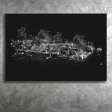 F1 Formula Black And White Abstract Canvas Prints Wall Art - Painting Canvas, Home Wall Decor, For Sale, Painting Prints