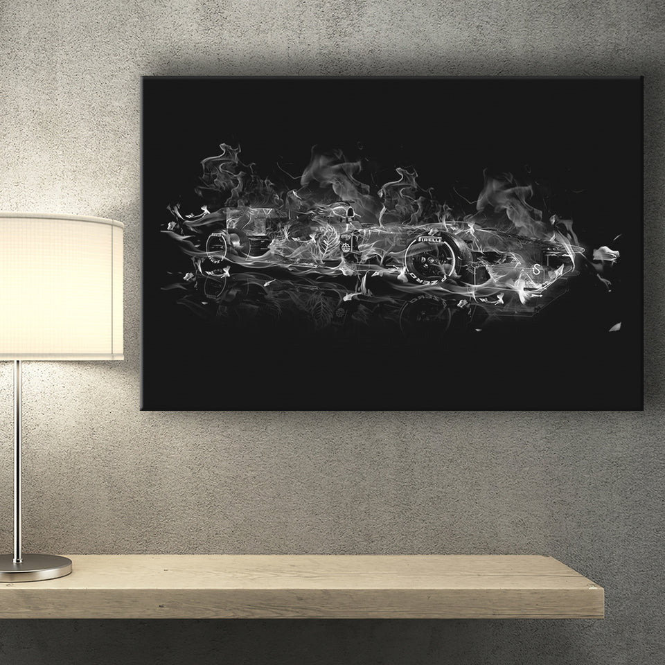 F1 Formula Black And White Abstract Canvas Prints Wall Art - Painting Canvas, Home Wall Decor, For Sale, Painting Prints