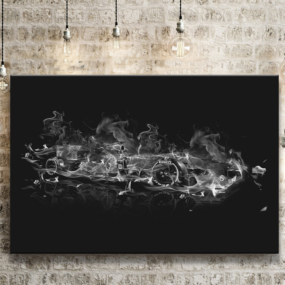 F1 Formula Black And White Abstract Canvas Prints Wall Art - Painting Canvas, Home Wall Decor, For Sale, Painting Prints