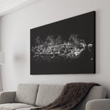 F1 Formula Black And White Abstract Canvas Prints Wall Art - Painting Canvas, Home Wall Decor, For Sale, Painting Prints