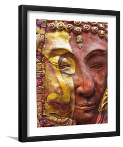 Face of Buddha Buddism Religious Gods Temples - Framed Prints, Painting Art, Art Print, Framed Art, Black Frame