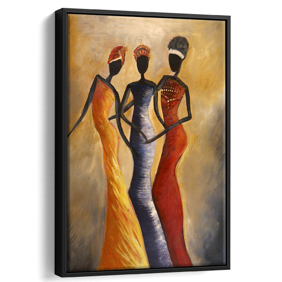 Fada african art Framed Canvas Prints Wall Art Home Decor - Painting Canvas,Black Frame, Ready to hang