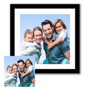 Custom Black Framed Art Prints Oil Painting Effect, Personalised Family Portrait With Pet, Memory Gift, Personalised Gift, Wall Art