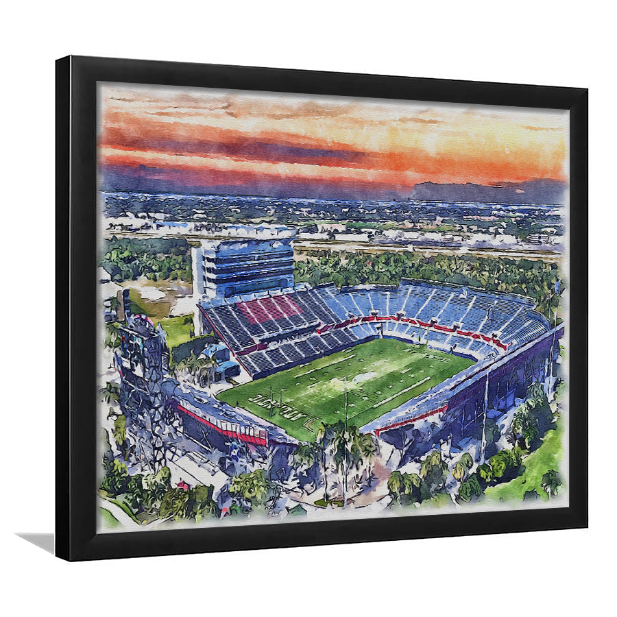 FAU Stadium Florida Atlantic Stadium Watercolor, Sport Prints Fan Gift, Framed Art Prints Wall Art Decor