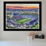 FAU Stadium Florida Atlantic Stadium Watercolor, Sport Prints Fan Gift, Framed Art Prints Wall Art Decor