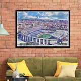 FC Barcelona Camp Nou Watercolor, Sport Prints Fan Gift, Framed Art Prints Wall Art Decor