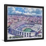 FC Barcelona Camp Nou Watercolor, Sport Prints Fan Gift, Framed Art Prints Wall Art Decor