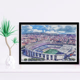 FC Barcelona Camp Nou Watercolor, Sport Prints Fan Gift, Framed Art Prints Wall Art Decor