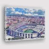 FC Barcelona Camp Nou Watercolor, Sport Art Prints Fan Gift, Canvas Prints Wall Art Decor