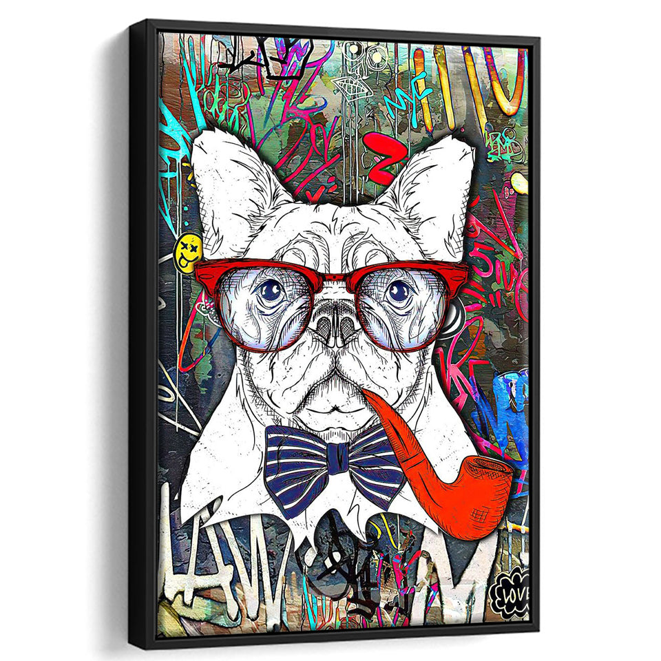 Frenchie Life Dog Pet House Decor Framed Canvas Prints Wall Art Decor - Painting Canvas, Floating Frame, Framed Picture