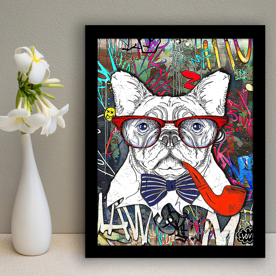 Frenchie Life Dog Pet House Decor Framed Art Print Wall Decor - Painting Art, Wall Art, Framed Picture, Black Frame